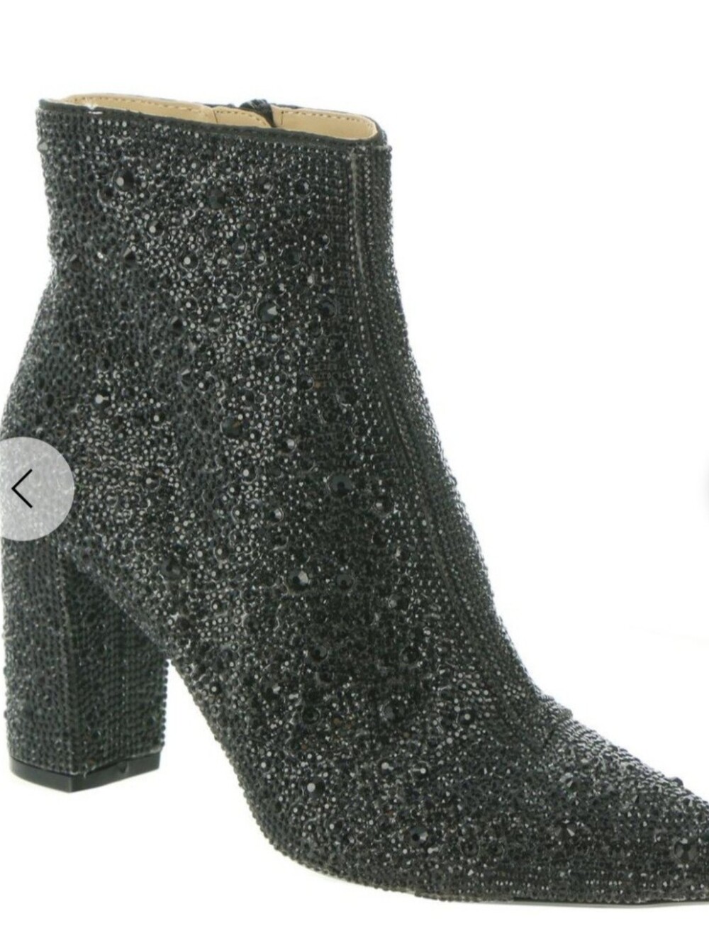 Betsey Johnson Black Cady Rhinestone Embellished Ankle Boots Size 6.5